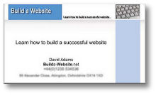 Build a Website business card